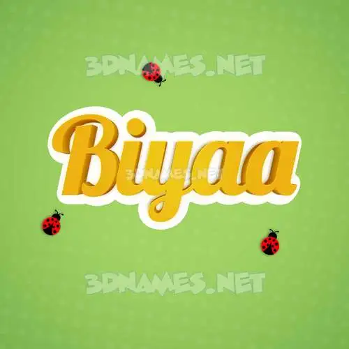 biyaa in Ladybugs style - 3D name wallpaper