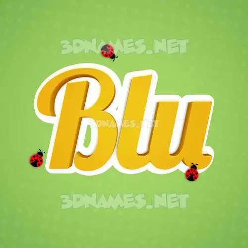 blu in Ladybugs style - 3D name wallpaper blu in Ladybugs style - 3D name wallpaper