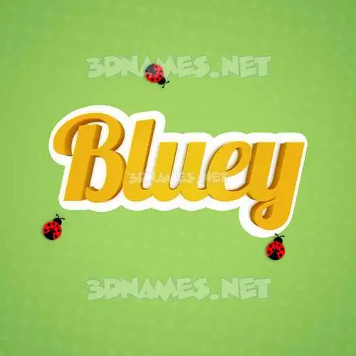 bluey in Ladybugs style - 3D name wallpaper