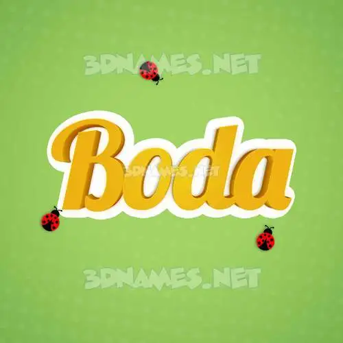 boda in Ladybugs style - 3D name wallpaper