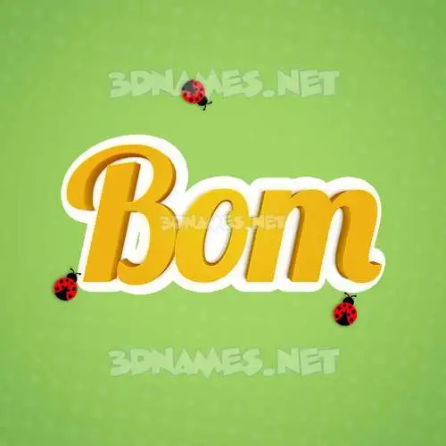 bom in Ladybugs style - 3D name wallpaper bom in Ladybugs style - 3D name wallpaper