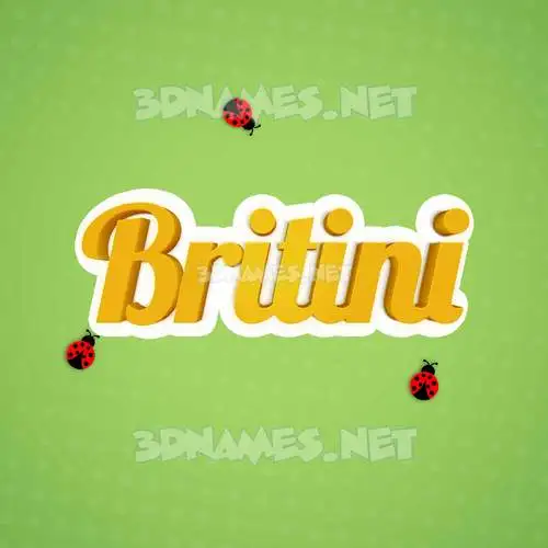 britini in Ladybugs style - 3D name wallpaper