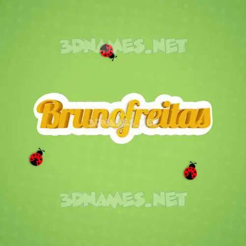 brunofreitas in Ladybugs style - 3D name wallpaper brunofreitas in Ladybugs style - 3D name wallpaper