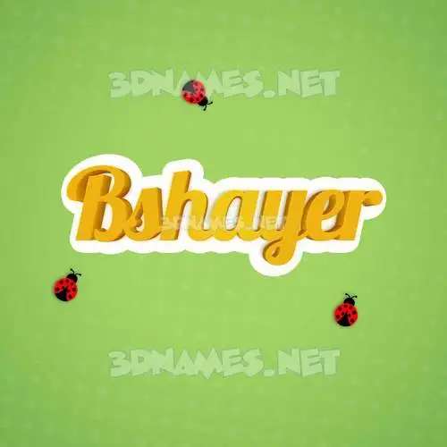 bshayer in Ladybugs style - 3D name wallpaper