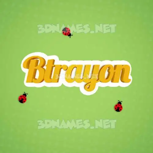 btrayon in Ladybugs style - 3D name wallpaper