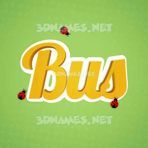 bus in Ladybugs style - 3D name wallpaper bus in Ladybugs style - 3D name wallpaper