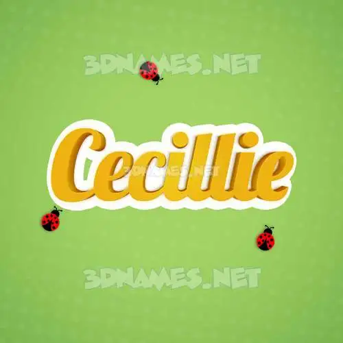 cecillie in Ladybugs style - 3D name wallpaper