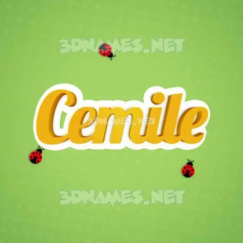cemile in Ladybugs style - 3D name wallpaper