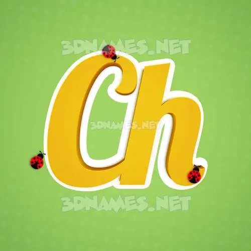ch in Ladybugs style - 3D name wallpaper ch in Ladybugs style - 3D name wallpaper