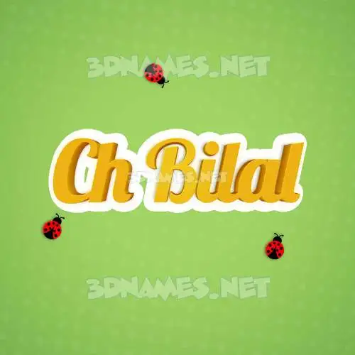 ch bilal in Ladybugs style - 3D name wallpaper