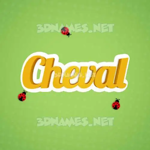 cheval in Ladybugs style - 3D name wallpaper