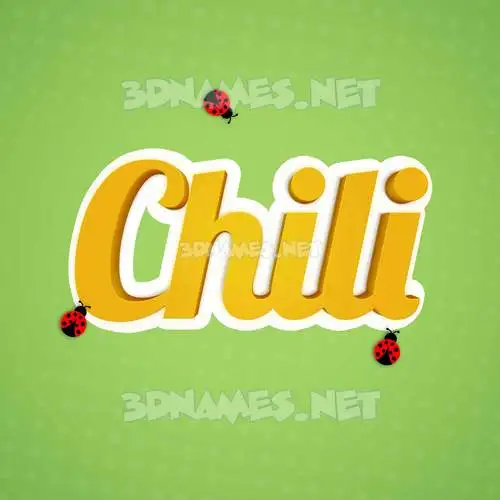 chili in Ladybugs style - 3D name wallpaper chili in Ladybugs style - 3D name wallpaper
