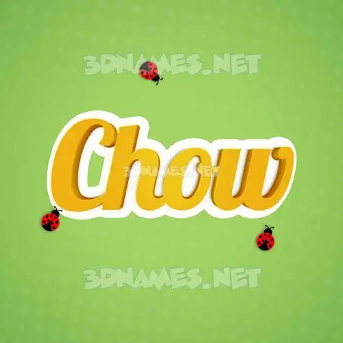 chow in Ladybugs style - 3D name wallpaper