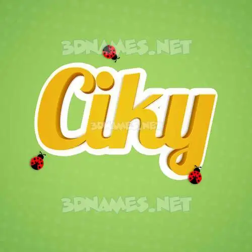 ciky in Ladybugs style - 3D name wallpaper