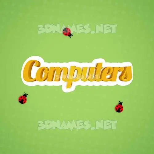 computers in Ladybugs style - 3D name wallpaper