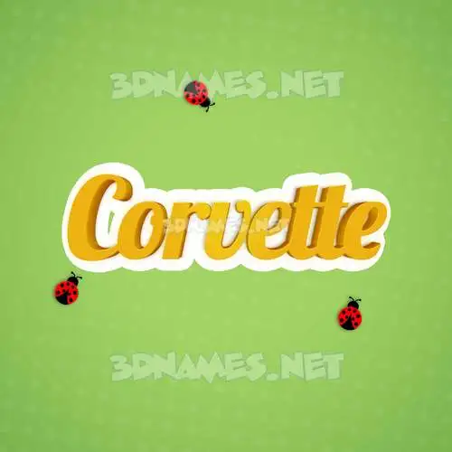 corvette in Ladybugs style - 3D name wallpaper corvette in Ladybugs style - 3D name wallpaper