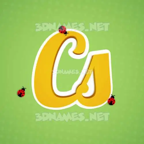 cs in Ladybugs style - 3D name wallpaper