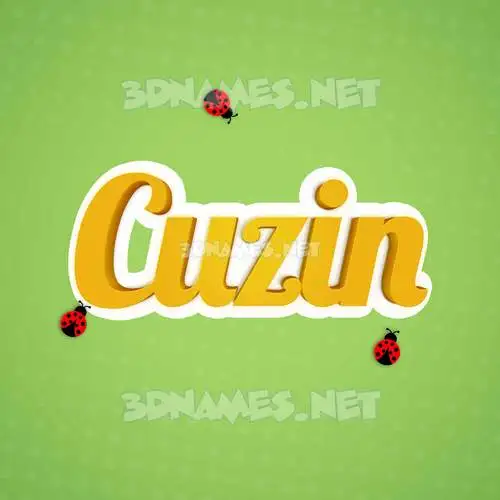 cuzin in Ladybugs style - 3D name wallpaper
