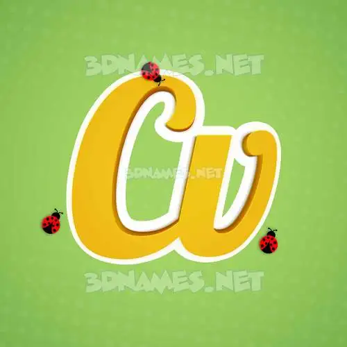 cv in Ladybugs style - 3D name wallpaper cv in Ladybugs style - 3D name wallpaper
