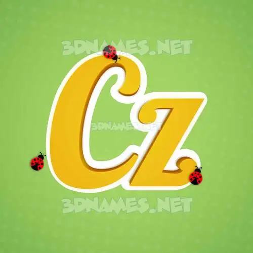 cz in Ladybugs style - 3D name wallpaper cz in Ladybugs style - 3D name wallpaper