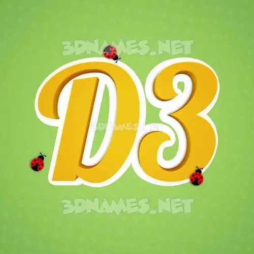 d3 in Ladybugs style - 3D name wallpaper d3 in Ladybugs style - 3D name wallpaper
