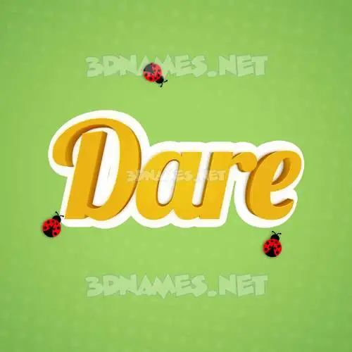 dare in Ladybugs style - 3D name wallpaper