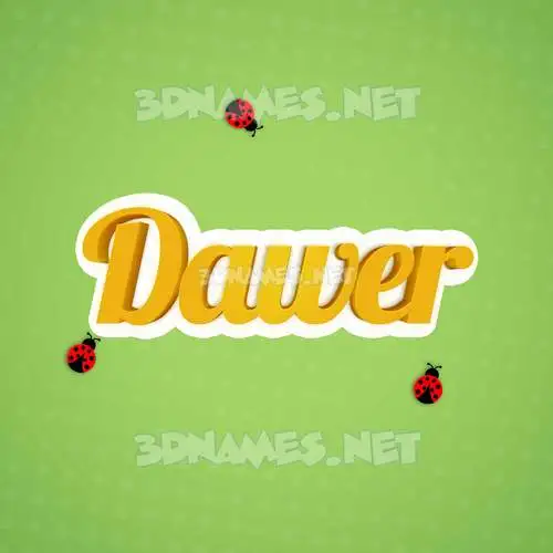 dawer in Ladybugs style - 3D name wallpaper
