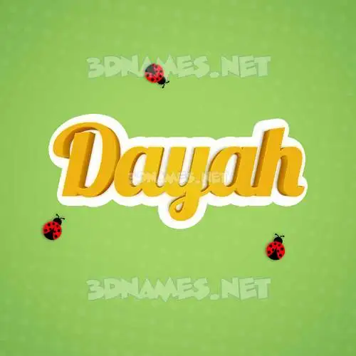 dayah in Ladybugs style - 3D name wallpaper