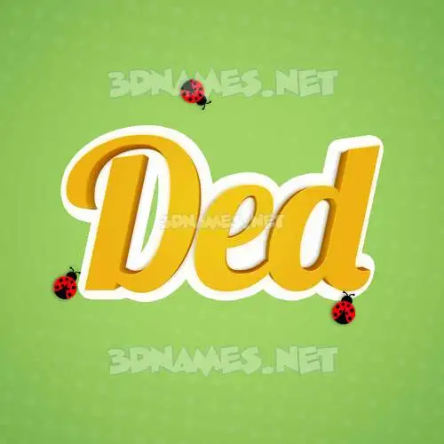 ded in Ladybugs style - 3D name wallpaper