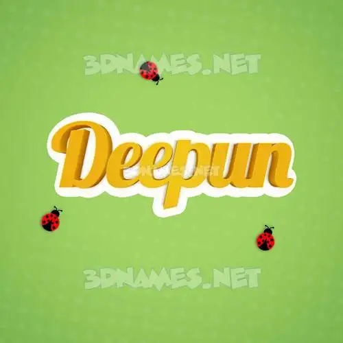 deepun in Ladybugs style - 3D name wallpaper
