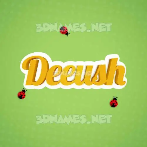deeush in Ladybugs style - 3D name wallpaper