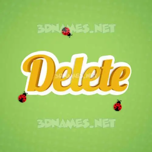 delete in Ladybugs style - 3D name wallpaper
