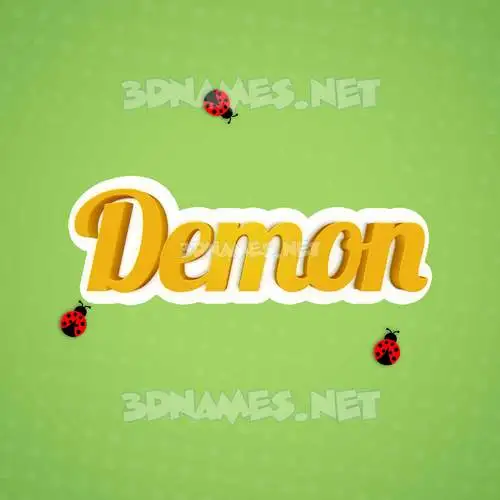 demon in Ladybugs style - 3D name wallpaper demon in Ladybugs style - 3D name wallpaper