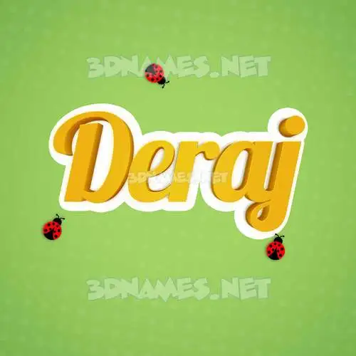 deraj in Ladybugs style - 3D name wallpaper