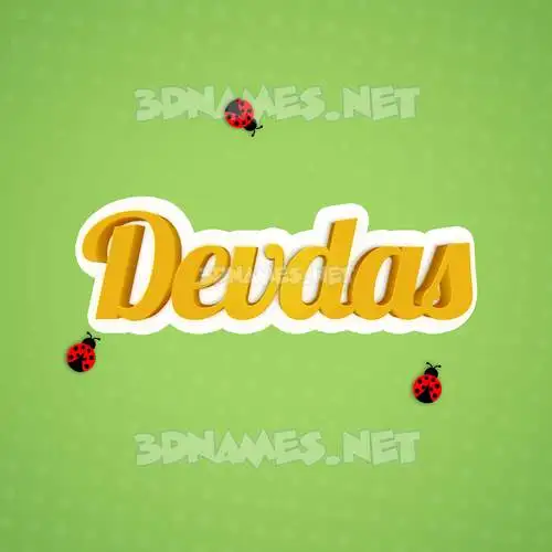 devdas in Ladybugs style - 3D name wallpaper