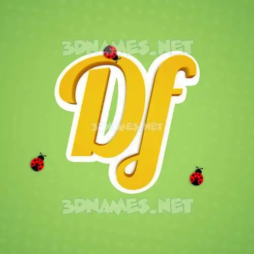 df in Ladybugs style - 3D name wallpaper df in Ladybugs style - 3D name wallpaper