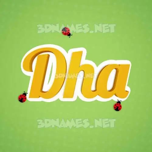 dha in Ladybugs style - 3D name wallpaper dha in Ladybugs style - 3D name wallpaper