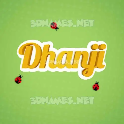 dhanji in Ladybugs style - 3D name wallpaper