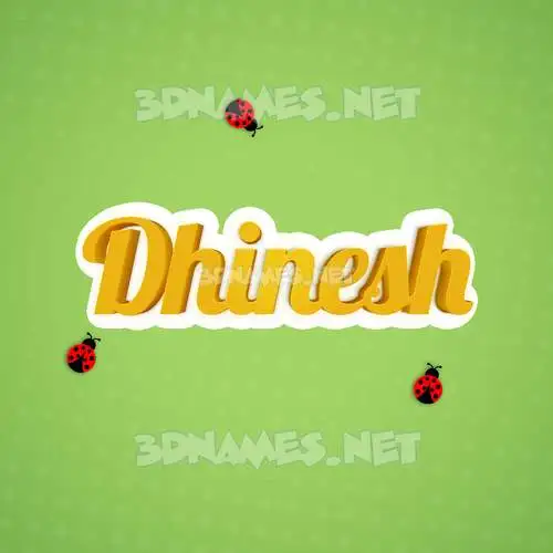 dhinesh in Ladybugs style - 3D name wallpaper