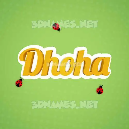 dhoha in Ladybugs style - 3D name wallpaper