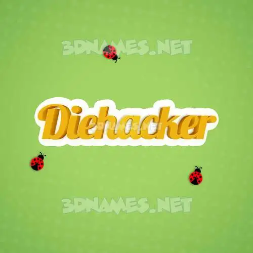diehacker in Ladybugs style - 3D name wallpaper