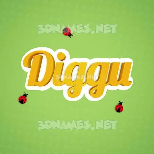 diggu in Ladybugs style - 3D name wallpaper