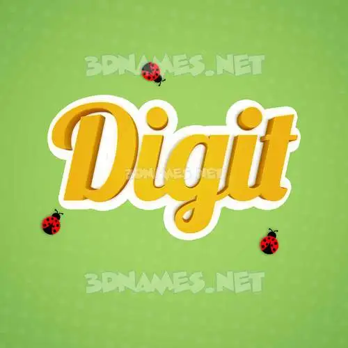 digit in Ladybugs style - 3D name wallpaper