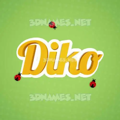 diko in Ladybugs style - 3D name wallpaper