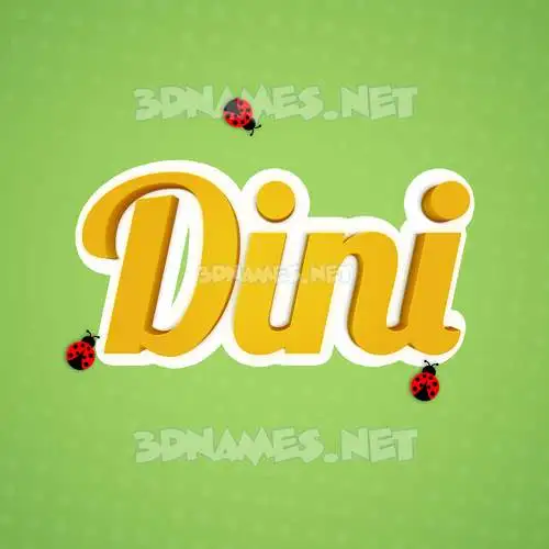 dini in Ladybugs style - 3D name wallpaper