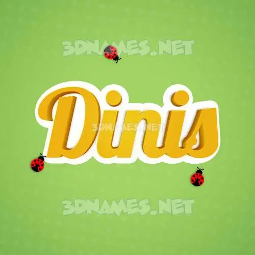 dinis in Ladybugs style - 3D name wallpaper
