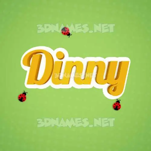 dinny in Ladybugs style - 3D name wallpaper dinny in Ladybugs style - 3D name wallpaper