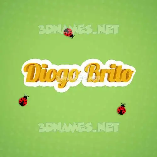diogo brito in Ladybugs style - 3D name wallpaper