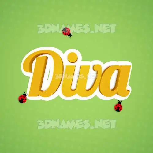 diva in Ladybugs style - 3D name wallpaper diva in Ladybugs style - 3D name wallpaper