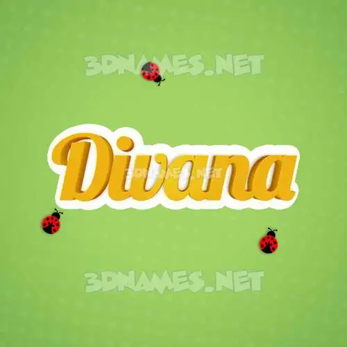divana in Ladybugs style - 3D name wallpaper